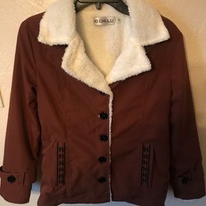 XI-CHILU 🛑SOLD🛑 Brand Women’s Brown Slim Mid-Length Lined Jacket Size:Medium